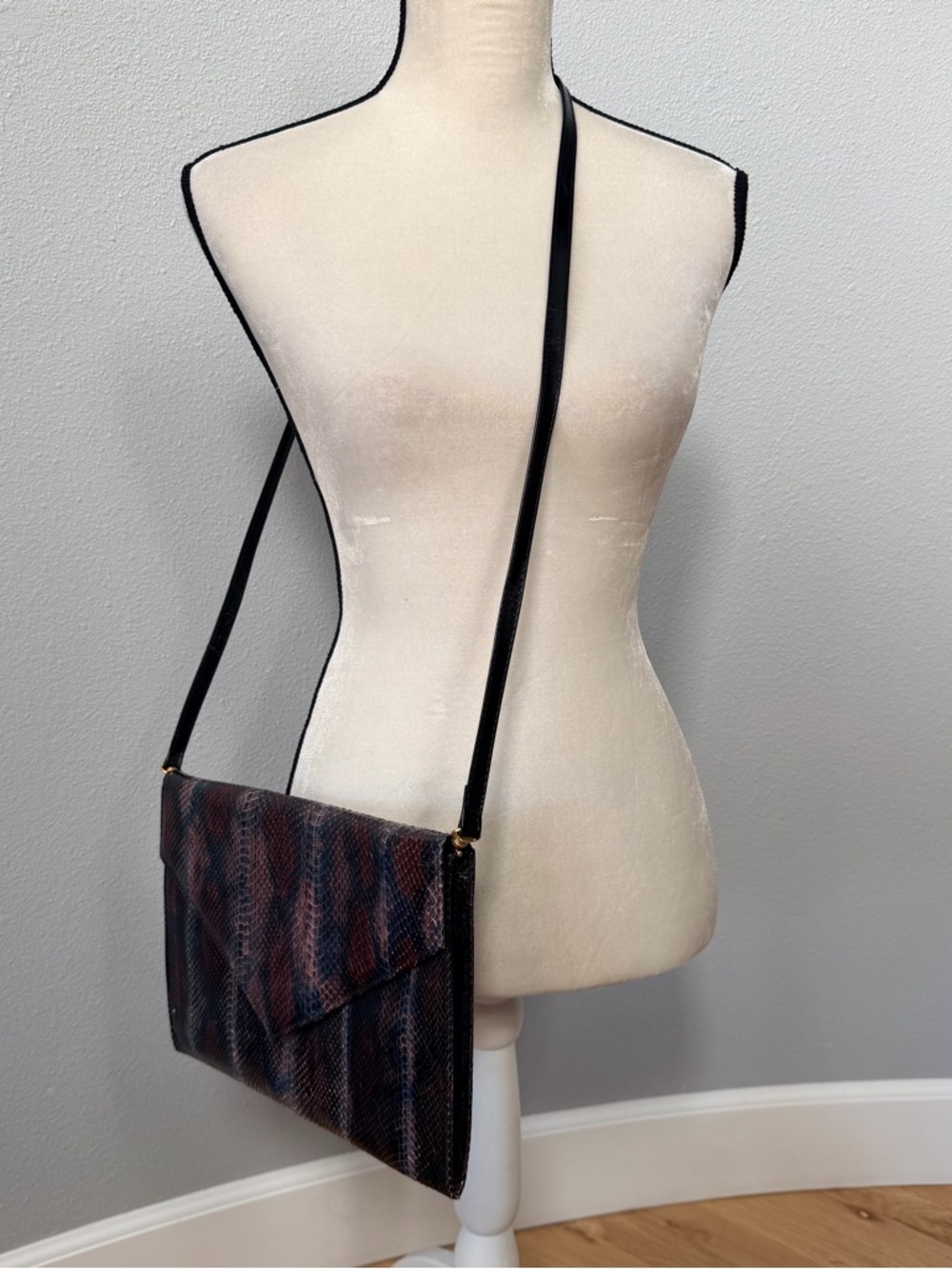 J.Renee Multicolor Snake-Print Crossbody with Black Strap